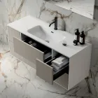 Bathroom Composition with 6 Dove Gray Drawers, Mirror, and Sink - Velaria Viadurini