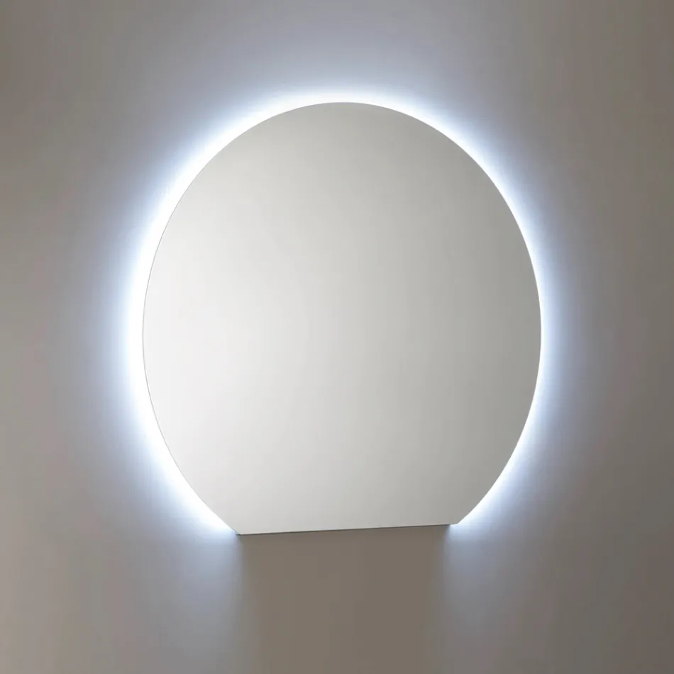 Bathroom Composition with Drawers, Ceramic Sink, and LED Mirror - Elios Viadurini