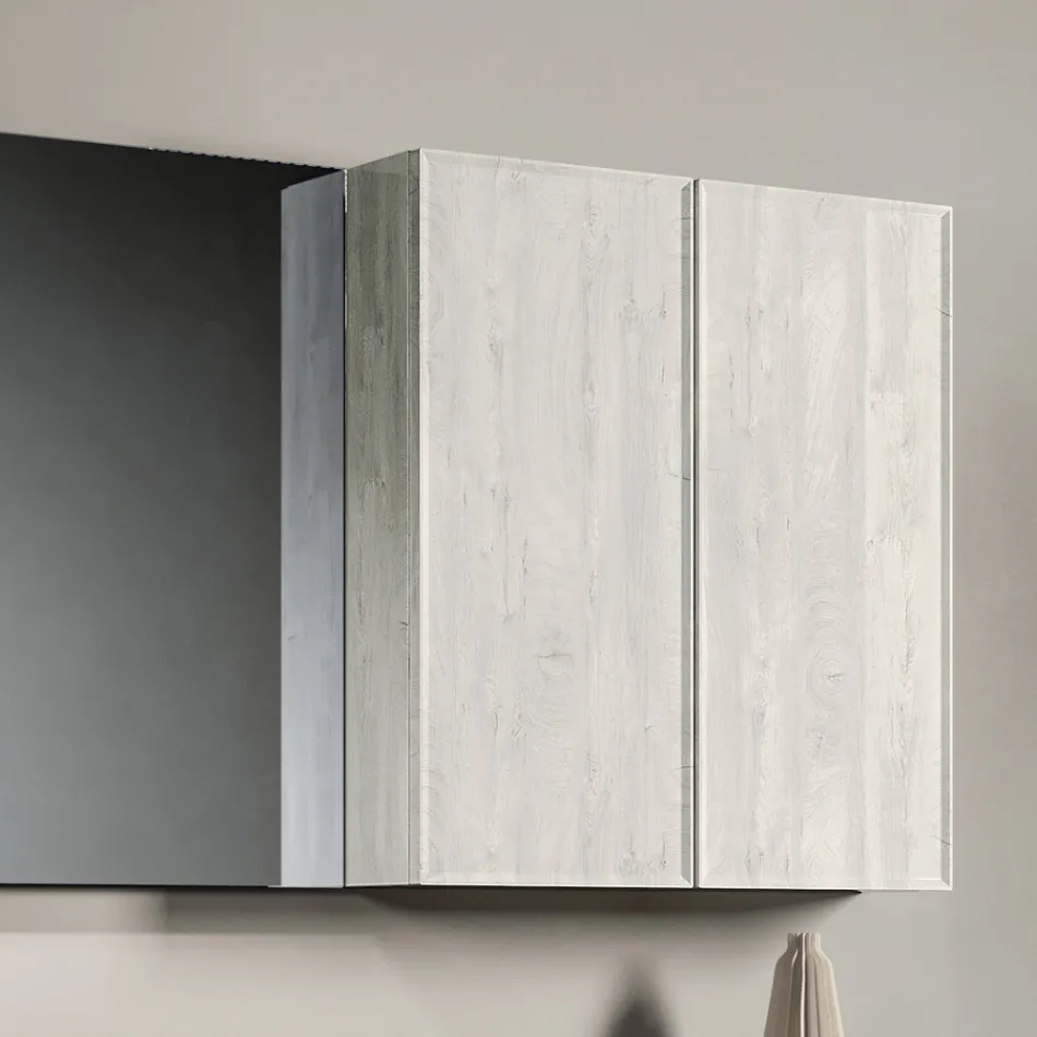 Bathroom Composition with Drawers, Sink, Mirror and Wall Cabinet - Orione Viadurini