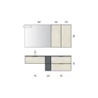 Bathroom Composition with Drawers, Sink, Mirror and Wall Cabinet - Orione Viadurini