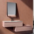Bathroom Composition with Powder Pink Drawers, Sink, and Mirror - Elios