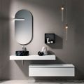 Bathroom Composition with Drawer, Sink, Mirror, Wall Cabinet, and Shelf - Elios