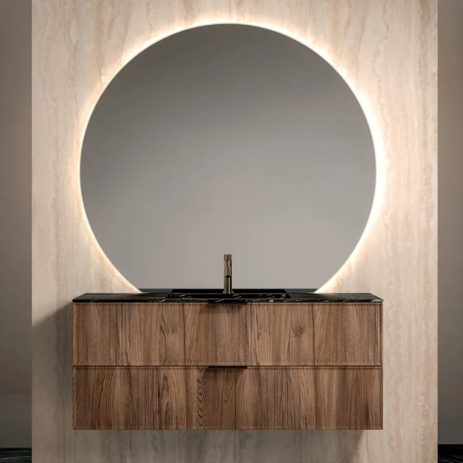 Bathroom Composition with Noir Desir Gres Sink - Orione Viadurini