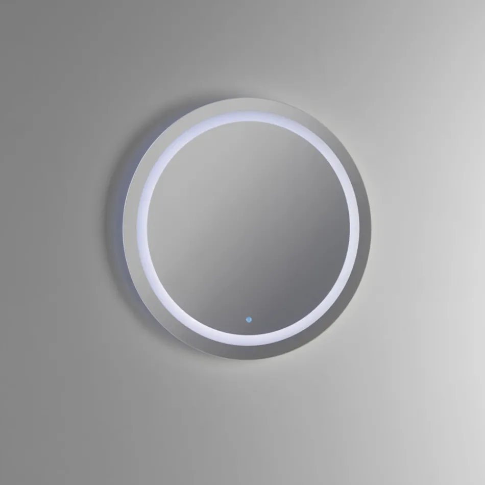 Bathroom Composition with Resin Washbasin and Mirror Made in Italy - Palom Viadurini