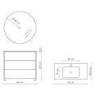 Bathroom Composition with Mirror, Base and Resin Washbasin Made in Italy - Kilos Viadurini