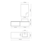 Bathroom Composition with Mirror with Integrated Lamp, Washbasin and Base - Dream Viadurini