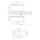 Bathroom Composition with Mirror and Lamp, Anti-scratch Base Made in Italy - Dream Viadurini