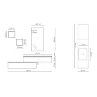 Bathroom Composition with Mirror, Resin Washbasin and Base Made in Italy - Palom Viadurini