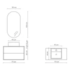 Bathroom Composition with Oval Mirror, Base and Washbasin Made in Italy - Kilos Viadurini