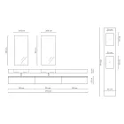 Double Bathroom Composition with Rectangular Mirror and Washbasin Made in Italy - Palom Viadurini