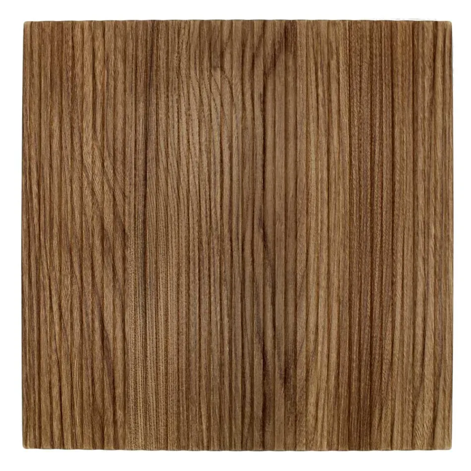 Bathroom composition in ribbed oak and open compartment Made in Italy - Febe Viadurini