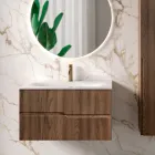 Bathroom Composition in Rio Cannettato Oak Made in Italy - Afrodite Viadurini