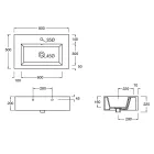 Bathroom Composition Ceramic Washbasin and Steel Base Made in Italy - Quadro Viadurini