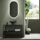 Bathroom Composition Washbasin in Ceramic and Mirror Made in Italy - Hoscar Viadurini
