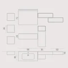 Suspended bathroom composition in smoke gray fenix made in Italy, Naples Viadurini