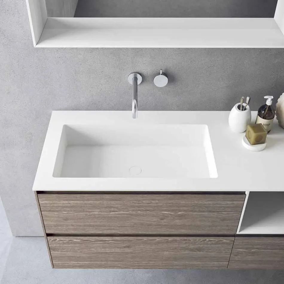 Bathroom Furniture Composition, Modern and Suspended Design Made in Italy - Callisi8 Viadurini