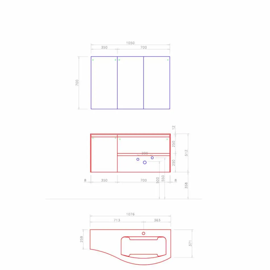 Modern and Suspended Bathroom Composition Made in Italy Design - Callisi7 Viadurini