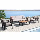 Outdoor Composition 3 Seater Sofa, 2 Armchairs and Coffee Table - Moira Viadurini