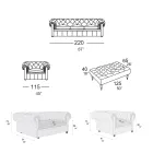 Living room composition with sofa, armchair and bench Made in Italy - Spassoso Viadurini