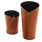 Modern Design Office Composition in Leather Made in Italy - Giulio Viadurini