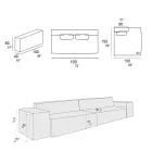 Composition of 1 Sofa, 1 Armrest and 1 Peninsula - Bizarre Viadurini
