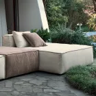 Composition of 1 Pouf with Backrest, 1 Pouf and 1 Peninsula - Bizarre Viadurini