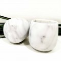 Composition of 2 Glasses in White Carrara Marble Made in Italy - Dolla