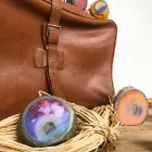 Composition of 3 Colored Wax Candles, Unique Pieces, Made in Italy - Dela Viadurini