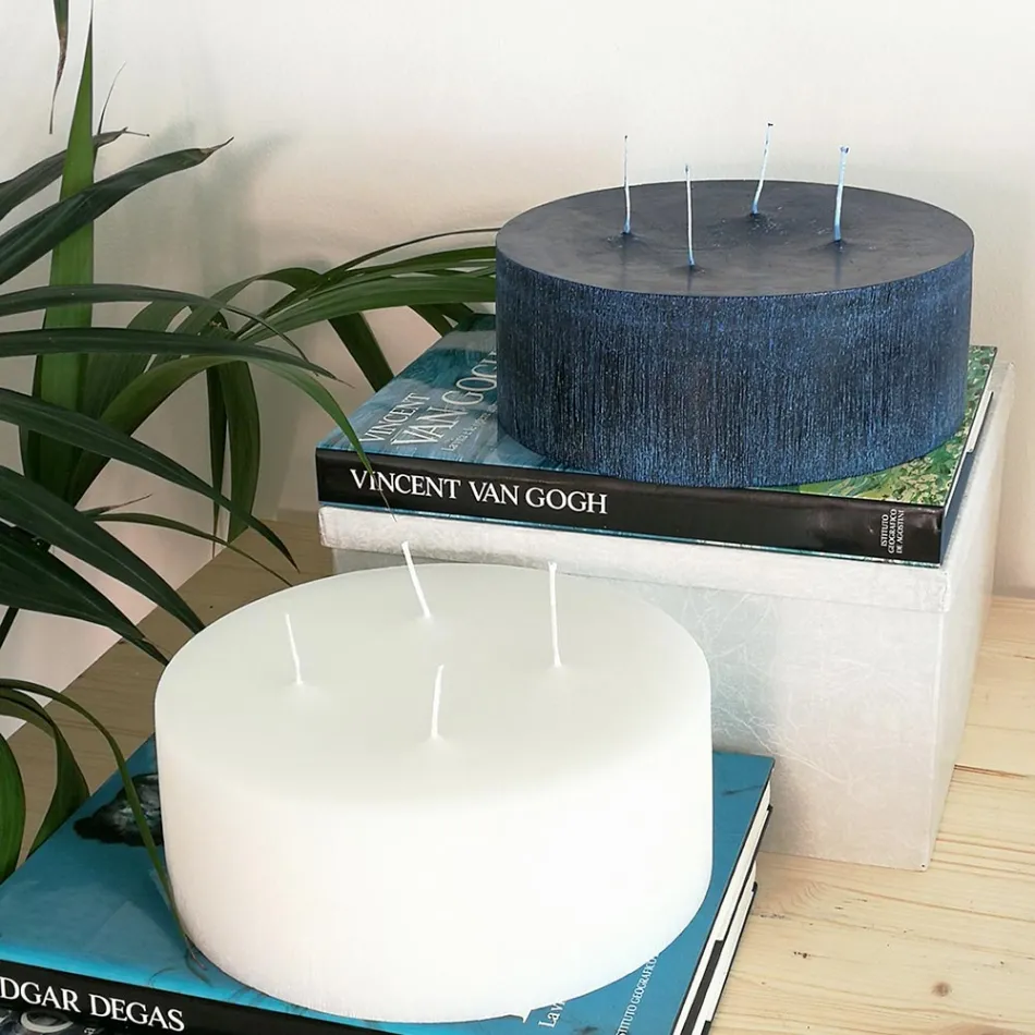 Composition of 3 Modern Round Wax Candles Made in Italy - Candie Viadurini