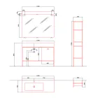 Composition of Handcrafted Furniture for Modern Design Bathroom on the Ground - Farart3 Viadurini