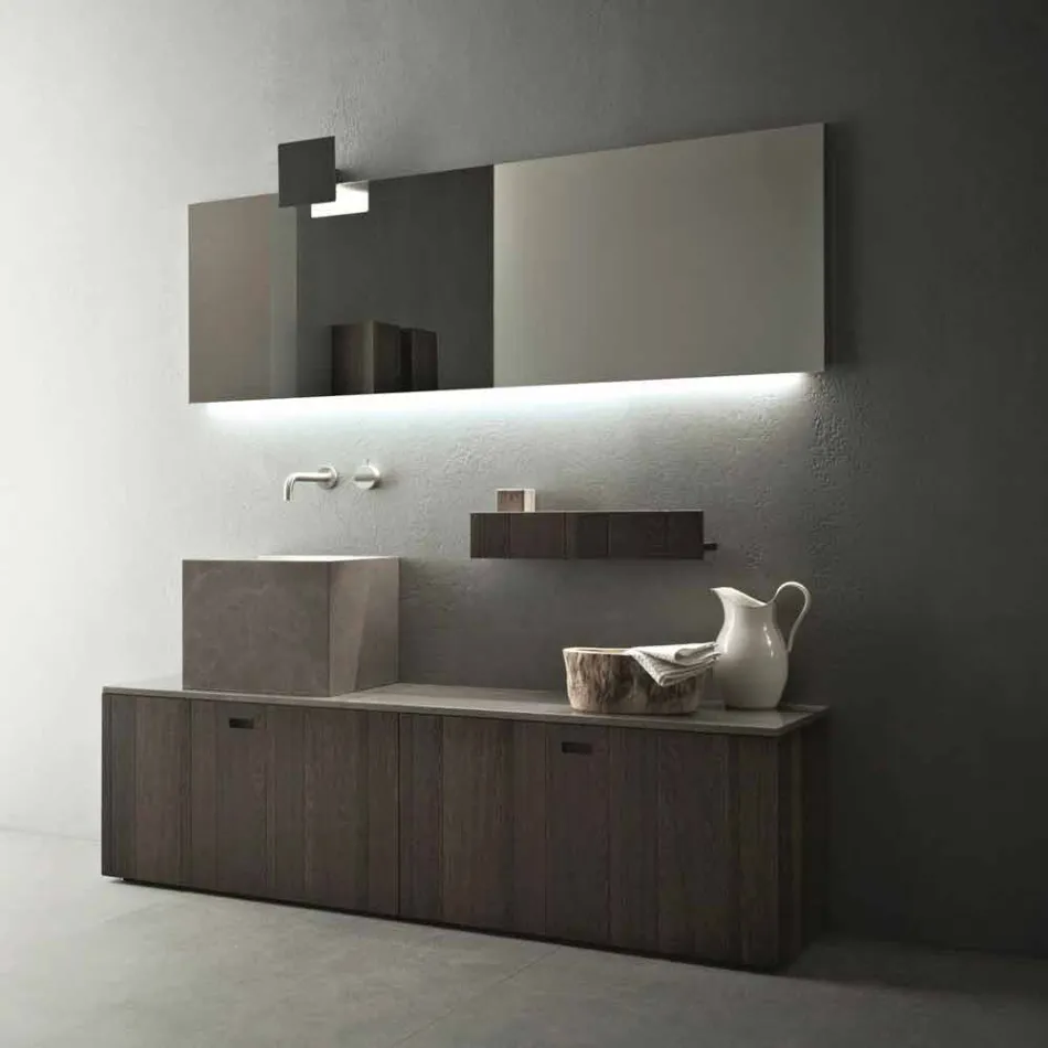 Modern Design Ground Bathroom Furniture Composition - Farart1 Viadurini