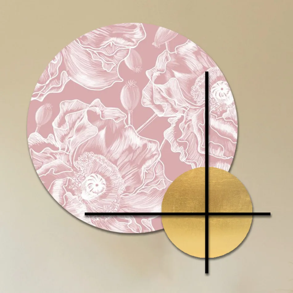 Composition of Pink or Green Wooden Panels with White Flowers Made in Italy - Fiji Viadurini