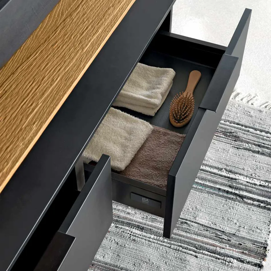 Bathroom Furniture Composition 150 cm in Luxury Natural Wood - Alide Viadurini