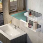 Composition wooden furniture bathroom made in Italy Forlì Viadurini