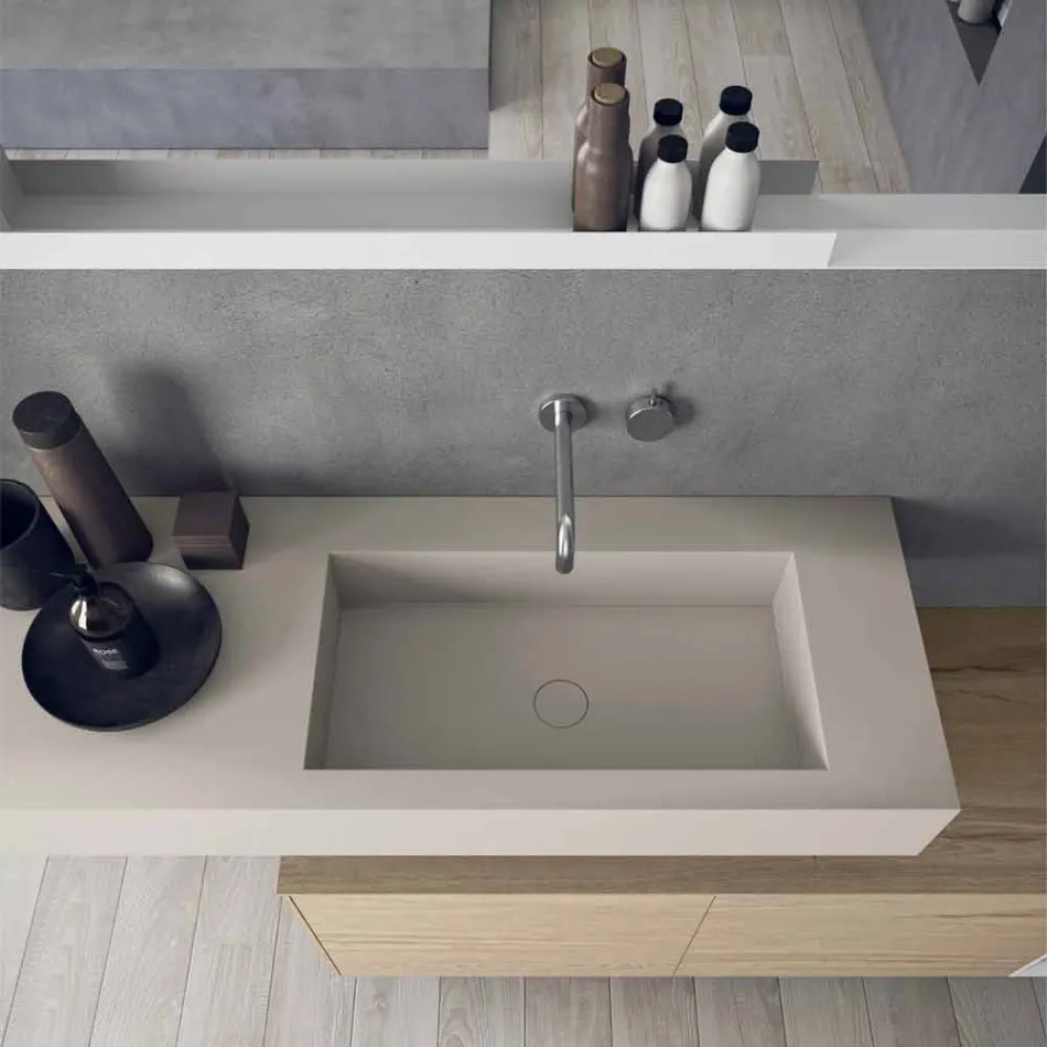 Modern and Suspended Bathroom Furniture Composition, Made in Italy Design - Callisi1 Viadurini