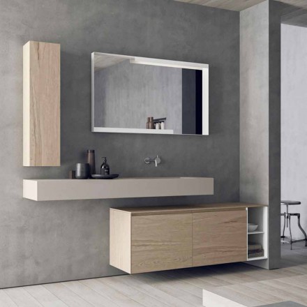 Modern and Suspended Bathroom Furniture Composition, Made in Italy Design - Callisi1 Viadurini
