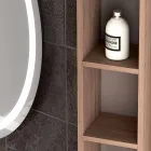 Composition of suspended bathroom furniture in wood design made Italy Genoa Viadurini