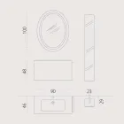 Composition of suspended bathroom furniture in wood design made Italy Genoa Viadurini