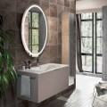 Design suspended bathroom composition in ecowood, Genova