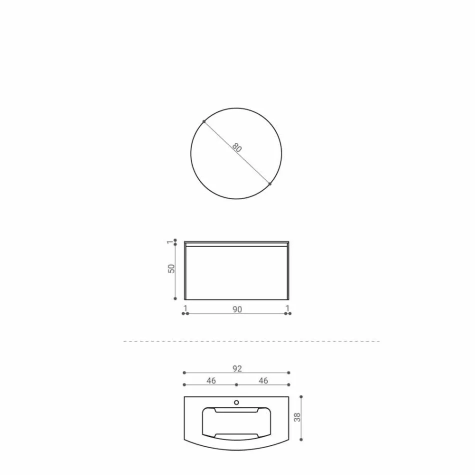 Composition for the Suspended Bathroom of Modern Design Made in Italy - Callisi11 Viadurini