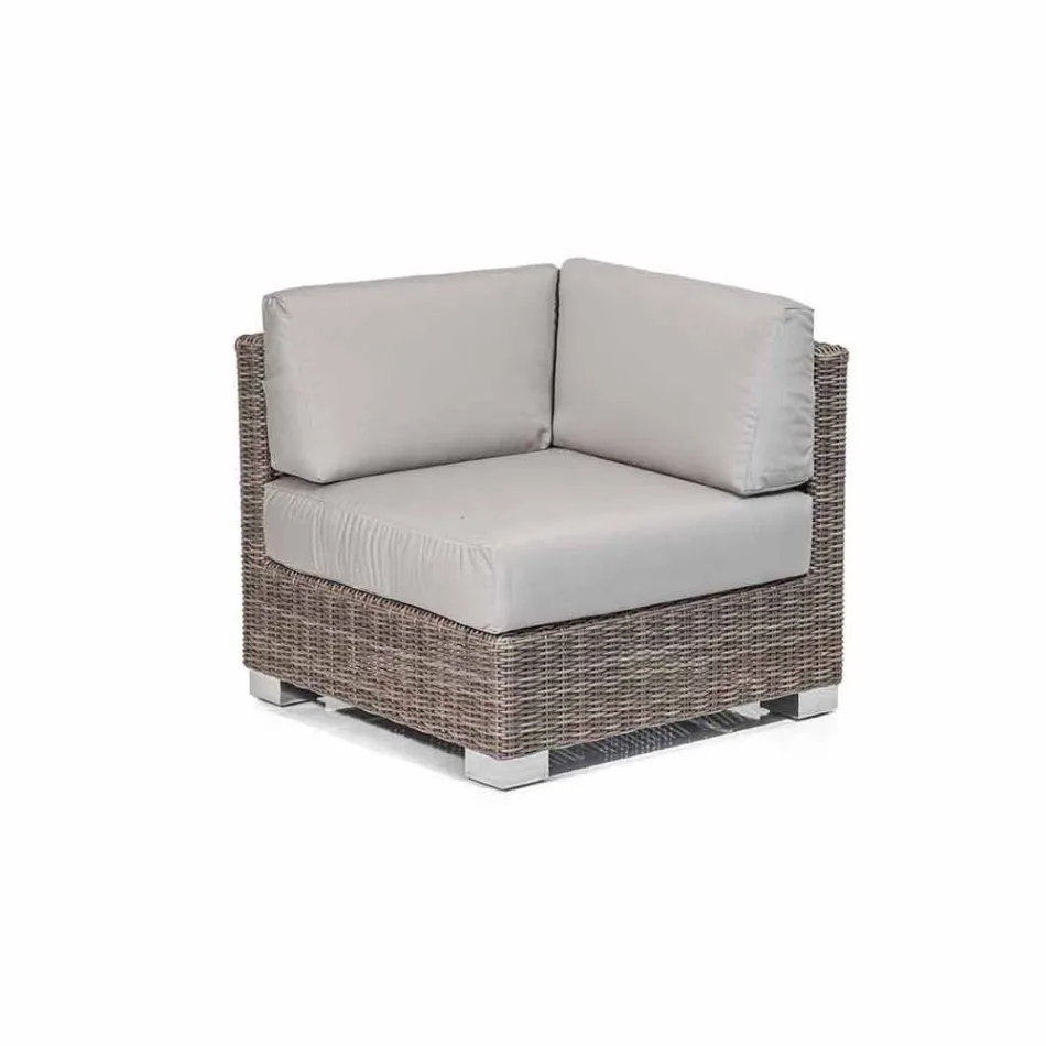 Outdoor seating composition with hand-woven structure Rita Viadurini