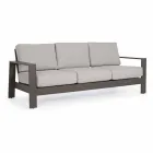 Outdoor Living Room Composition in Aluminum with Fabric Cushions - Yoshi Viadurini