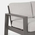 Outdoor Living Room Composition in Aluminum with Fabric Cushions - Yoshi Viadurini