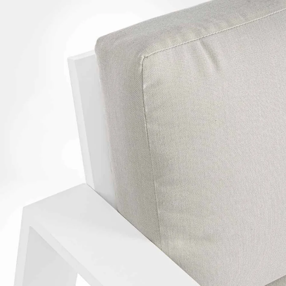 Outdoor Living Room Composition in Aluminum with Fabric Cushions - Yoshi Viadurini