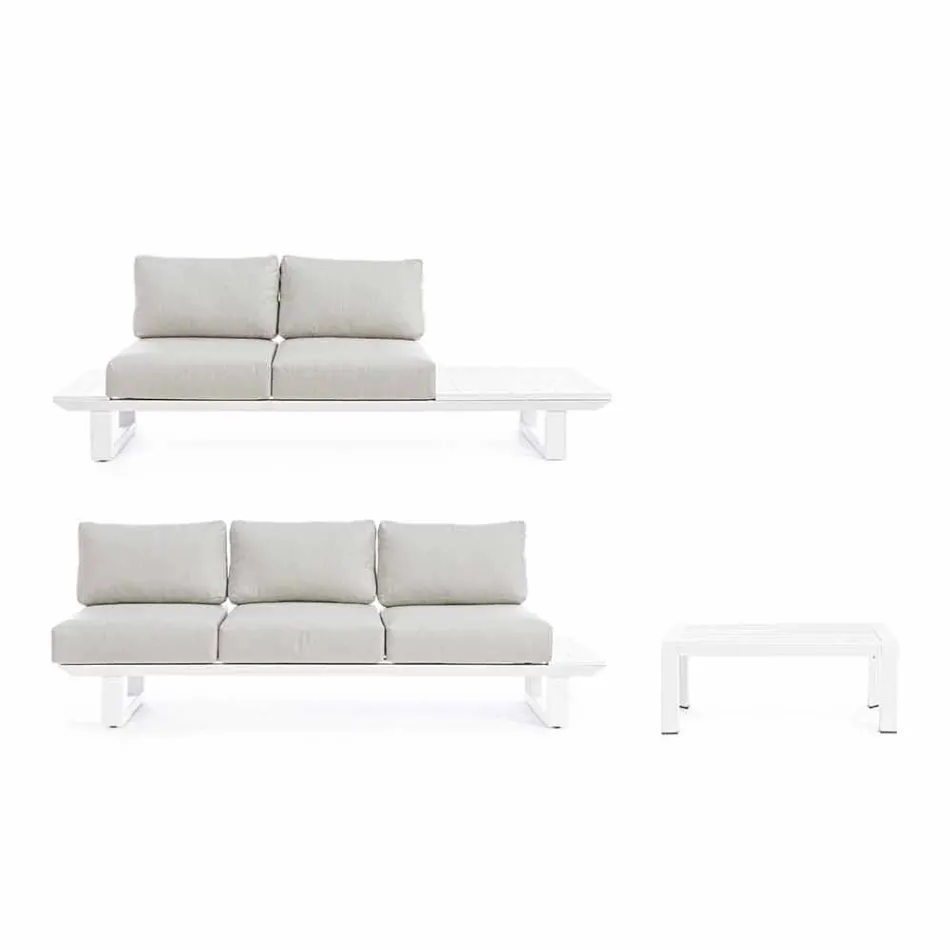 Outdoor Living Room Composition in Aluminum and Homemotion Fabric - Francine Viadurini