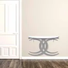 Modern Design Wall-Mounted Console in White and Gray Wood - Coco Viadurini