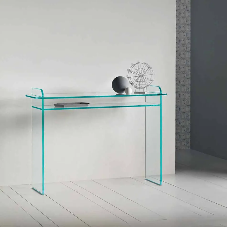 Wall Console for Entrance in Extra-clear Glass Minimal Design - Salvie Viadurini