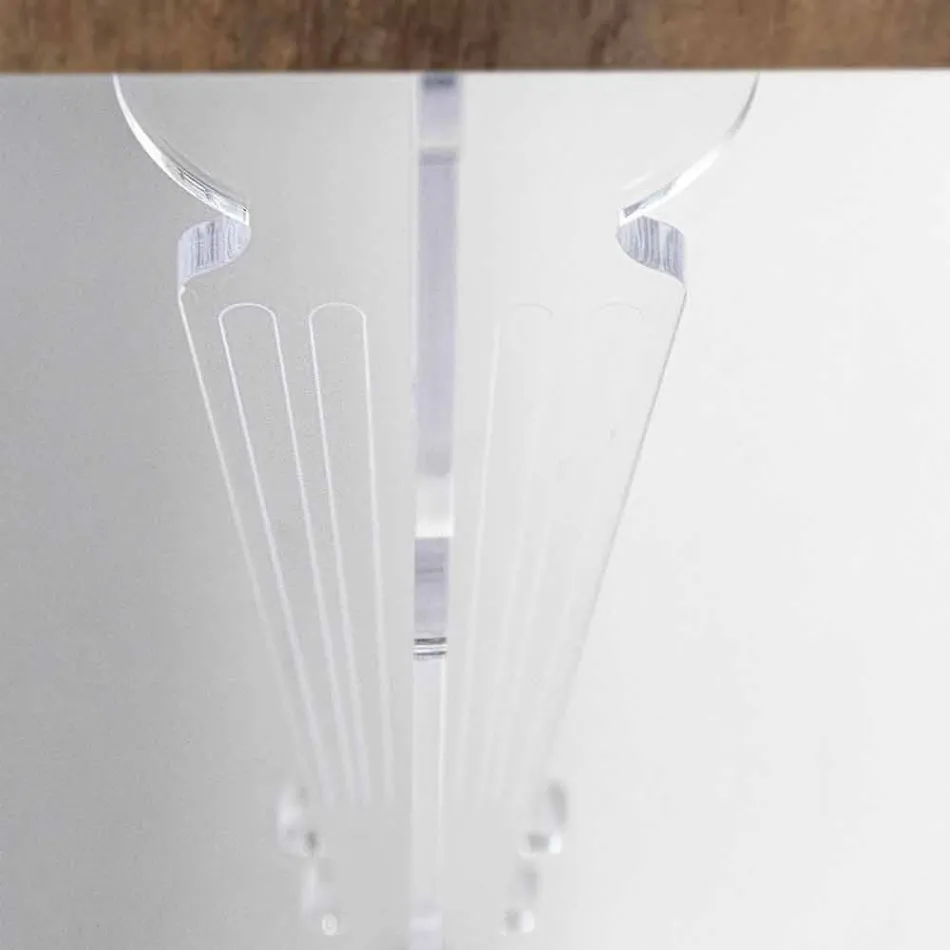 Wall Console Table in Gray White Wood or Corten and Plexiglass - Leopardi Viadurini