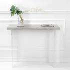 Wall Console Table in Gray White Wood or Corten and Plexiglass - Leopardi Viadurini
