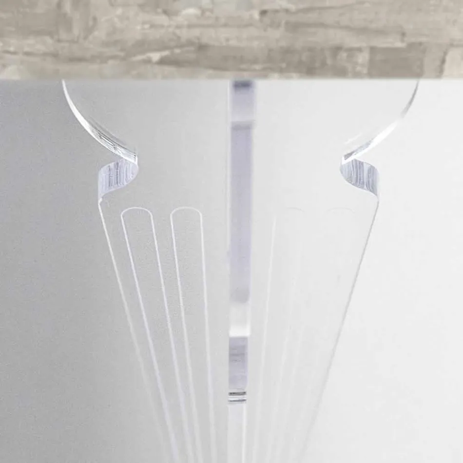 Wall Console Table in Gray White Wood or Corten and Plexiglass - Leopardi Viadurini